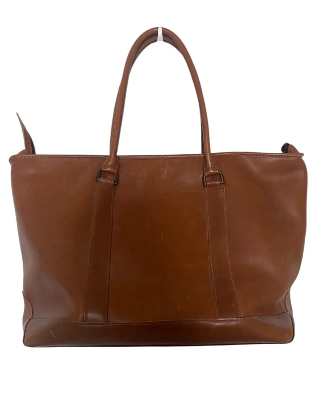 Vintage 1990s L.L. Bean Brown Genuine Leather Field & Town Satchel Tote Bag